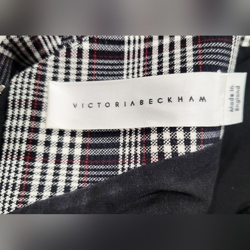 Victoria Beckham Black and White Check Midi Dress | Size 8 - Picture 5 of 7
